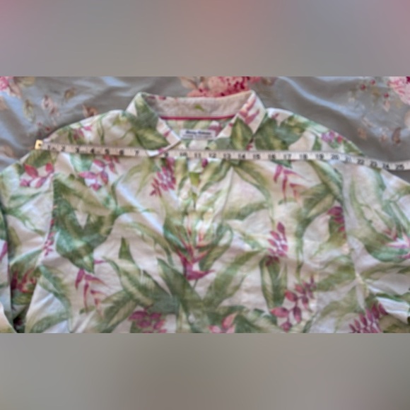 Tommy Bahama Barbados Breeze Calypso Fronds Stretch-Linen Shirt XXL EUC - Picture 6 of 9